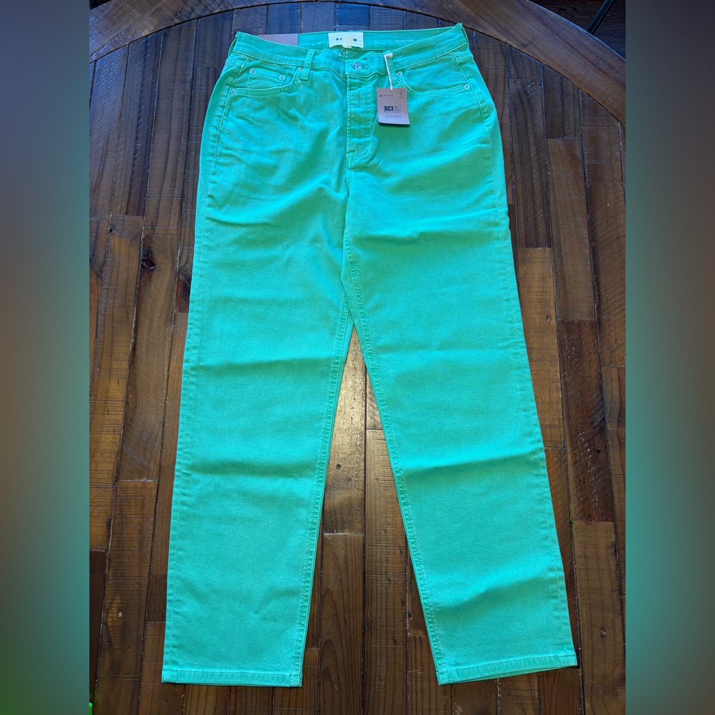 Boden Mid Rise Green Jeans Straight Leg 30 Women's